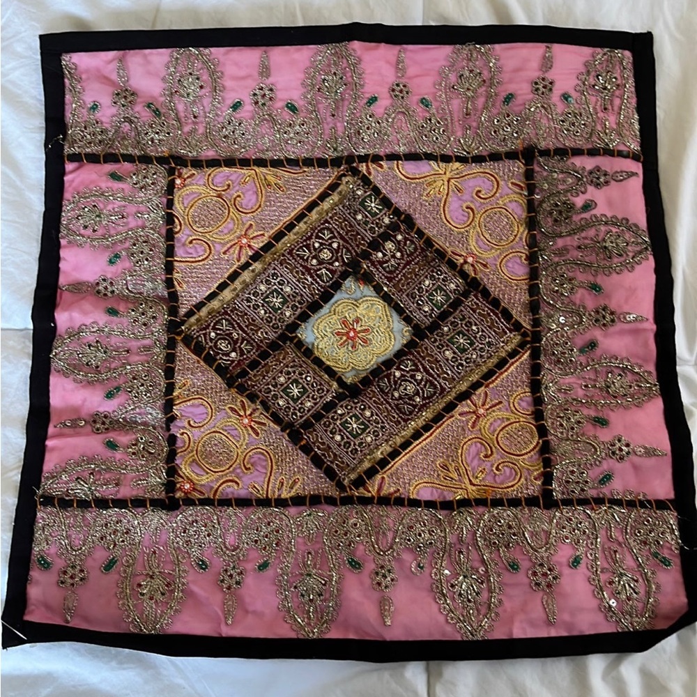 Handmade Beaded Pillow Cover